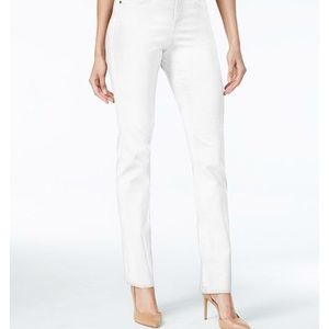 Style&Co Tummy-Control Straight-Leg Jeans White 8